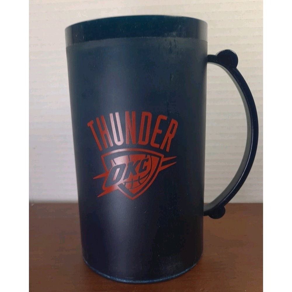 Basketball Oklahoma‎ City Thunder Freezer Cup Blue Drinking Glass 12 oz